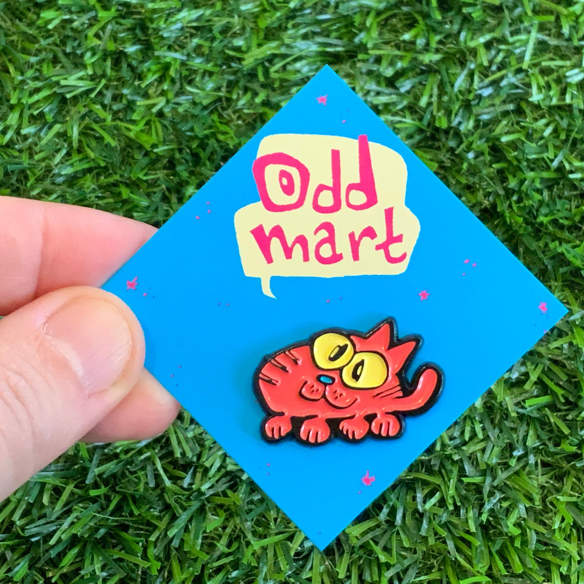 Odd Mart Flat Cat pin