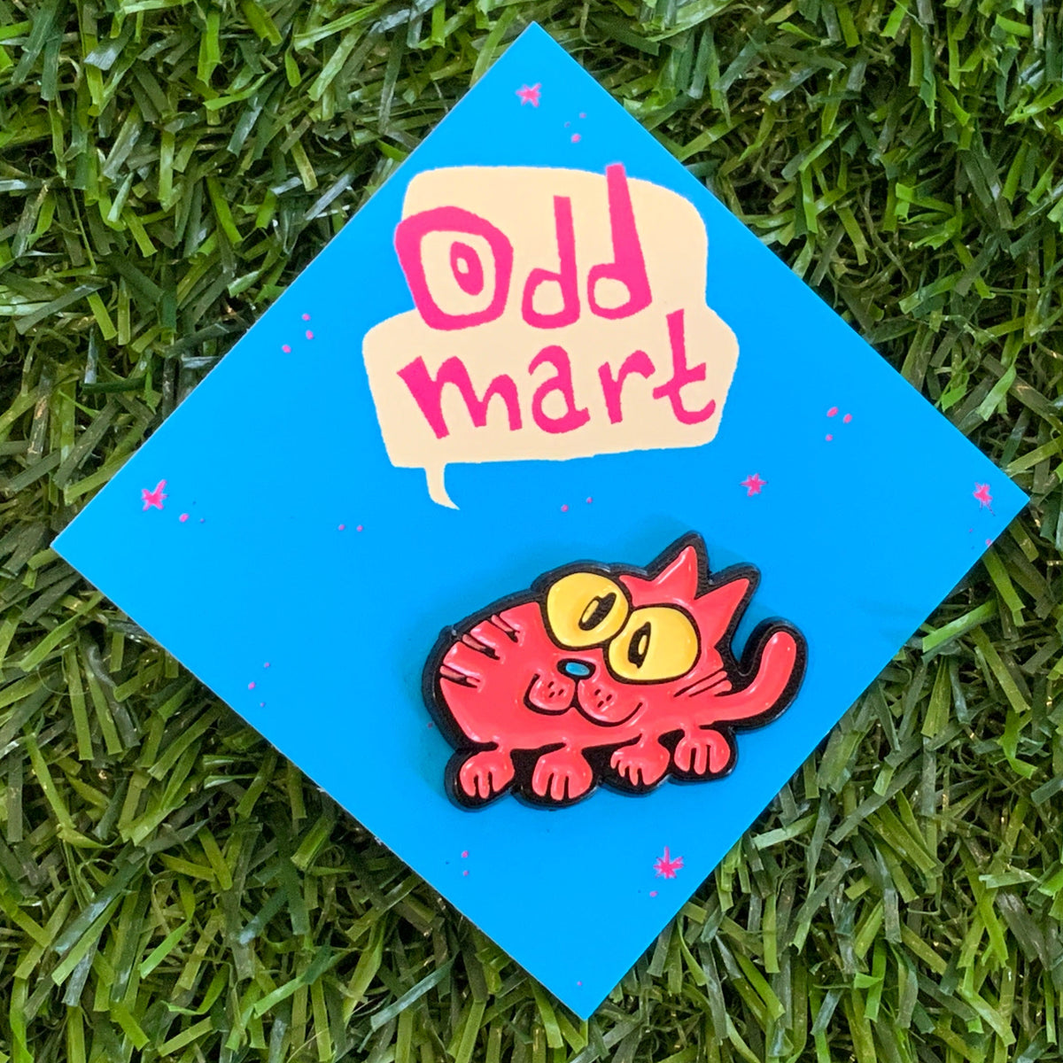 Odd Mart Flat Cat pin