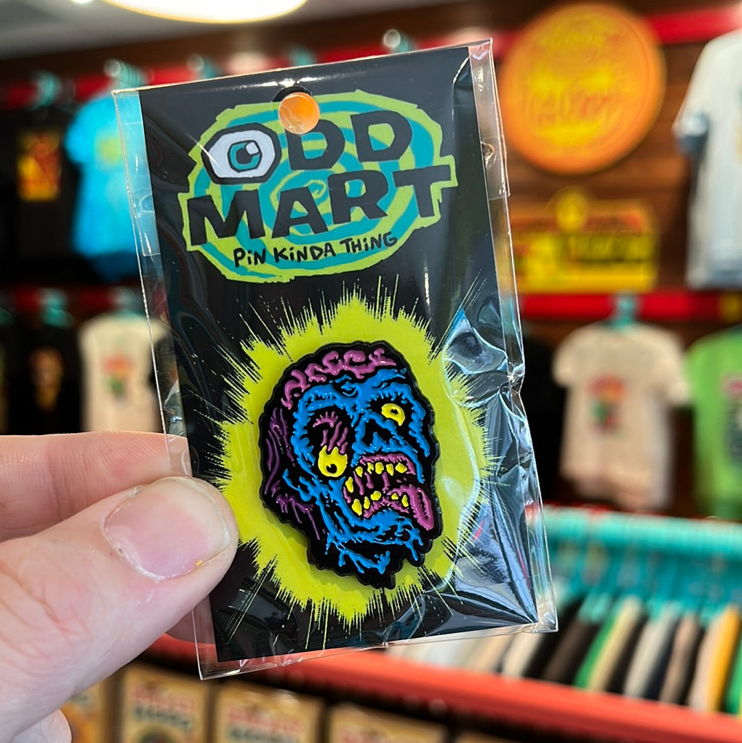 Odd Mart severed zombie head pin