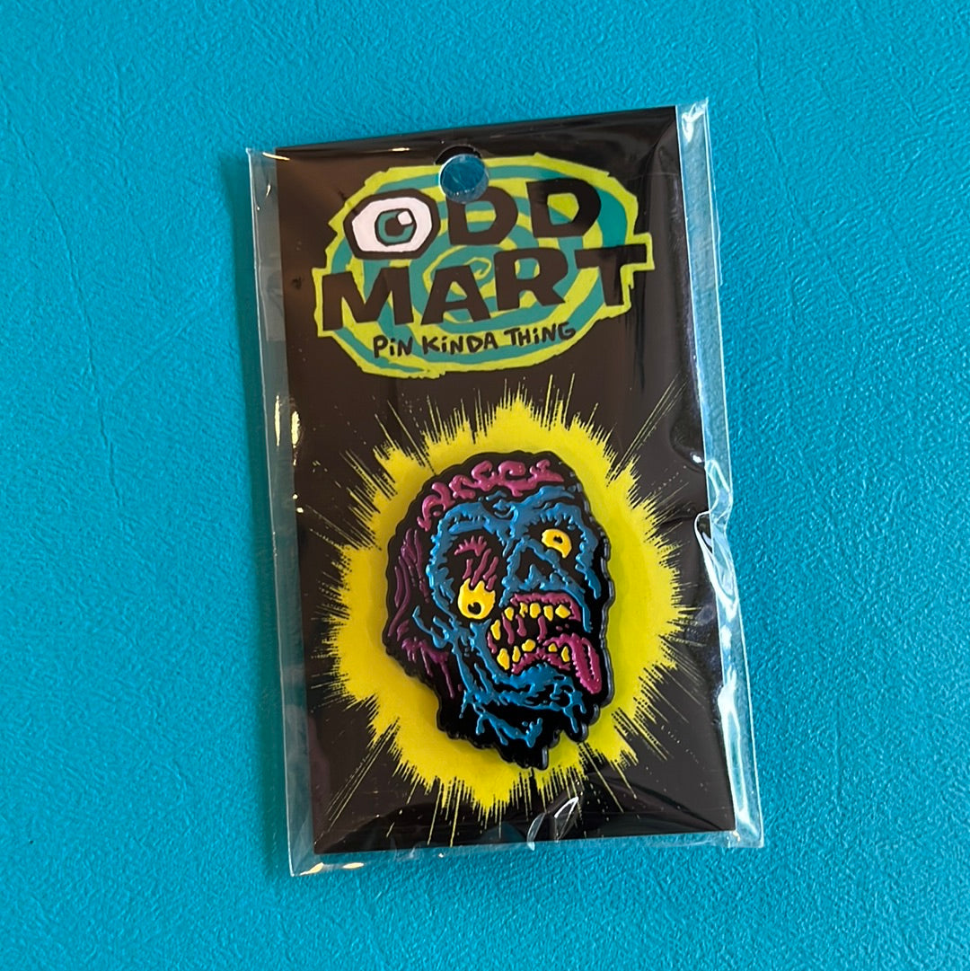 Odd Mart severed zombie head pin